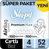 Sleepy Bio Natural Premium Plus Airbag Comfort Süper Paket Bebek Bezi 4 Numara Maxi 52 Adet - 4 Beden