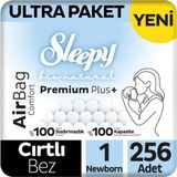 Sleepy Bio Natural Premium Plus Airbag Comfort Ultra Paket Bebek Bezi 1 Numara Newborn 256 Adet - 1 Beden
