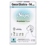 Sleepy Bio Natural Premium Plus+ (Boy 4) Süper Eco Gece Ekstra Hijyenik Ped 14'lü