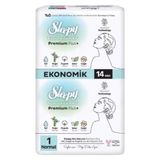 Sleepy Bio Natural Premium Plus Hijyenik Ped 1 Numara Normal 14 Adet | Doğal & Organik Içerik, Vegan
