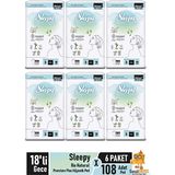 Sleepy Bio Natural Premium Plus Hijyenik Ped 18'li Gece x 6 Paket
