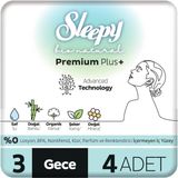 Sleepy Bio Natural Premium Plus Hijyenik Ped Deneme Paketi Gece 4 Adet