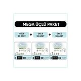 Sleepy Bio Natural Premium Plus Hijyenik Ped, Gece, Mega Paket 90 Adet (3x30)