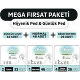 Sleepy Bio Natural Premium Plus Hijyenik Ped Mega Fırsat Paketi 72 Adet + Günlük Ped Uzun 32 Adet
