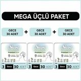 Sleepy Bio Natural Premium Plus Hijyenik Ped Mega Paket Gece 30 lu x 3 Adet