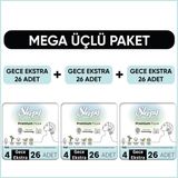 Sleepy Bio Natural Premium Plus Hijyenik Ped Mega Paket Gece Extra 26 x 3 (78 Adet)