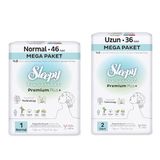 Sleepy Bio Natural Premium Plus Hijyenik Ped Mega Paket Normal 46 Adet+Uzun 36 Adet+Cüzdan Hediyeli