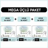Sleepy Bio Natural Premium Plus Hijyenik Ped Mega Paket Uzun 36 lı x 3 Adet