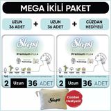 Sleepy Bio Natural Premium Plus Hijyenik Ped Mega Paket Uzun 36X2 (72 Adet) + Cüzdan Hediyeli