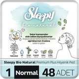 Sleepy Bio Natural Premium Plus Hijyenik Ped Normal 48 Adet Nefes Alabilen Yüzey ile Konfor - 1