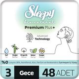 Sleepy Bio Natural Premium Plus Hijyenik Ped Süper Avantaj Paketi Gece 48 Adet
