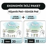 Sleepy Bio Natural Premium Plus Hijyenik Ped Uzun 20'li ve 32'li Ekonomik İkili Paket