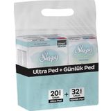 Sleepy Bio Natural Ultra Ped Uzun 20 Adet + Günlük Ped Uzun 32 Adet Avantaj Paketi