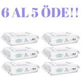 Sleepy Bio Natural Yenidoğan Islak Bebek Mendili Avantajlı Paket | 6 Al 5 Öde | 6*40 (240 Yaprak) | %99,5 Saf Su | Hipoalerjenik