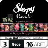 Sleepy Black Premium Plus Hijyenik Ped Gece 16 Adet