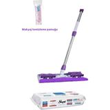Sleepy Çamaşır Suyu Katkılı Mopa Uyumlu Temizlik Havlusu ve Mop Seti + Makyaj Temizleme Pamuğu - GRİ YADA MOR