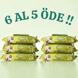 Sleepy Doğal Islak Mendil 6 Al 5 Öde Avantajlı Paket | 6X50 Yaprak (300 Yaprak) | Zeytinyağlı ve Pamuksu Lifler Içeren Islak Havlu Alkol Paraben Sls Içermez