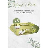 Sleepy Doğal Zeytinyağlı Ve Pamuklu Islak Bebek Havlusu 50 X 5 Adet 250 Yaprak