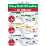 Sleepy Easy Clean 6 adet Beyaz Sabun & Çamaşır Suyu & Arap Sabunu Katkılı Yüzey Temizlik Havlusu