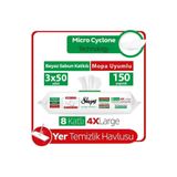 Sleepy Easy Clean Beyaz Sabun Katkılı Mopa Uyumlu Yer Temizlik Havlusu&Mendili 3x50 (150 Yaprak)