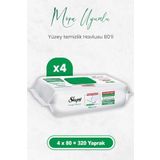 Sleepy Easy Clean Beyaz Sabun Katkılı Mopa Uyumlu Yüzey Temizlik Havlusu 80 x 4 Adet (320 Yaprak)