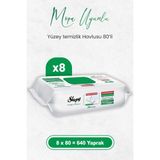 Sleepy Easy Clean Beyaz Sabun Katkılı Mopa Uyumlu Yüzey Temizlik Havlusu 80 x 8 Adet (640 Yaprak)