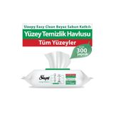 Sleepy Easy Clean Beyaz Sabun Katkılı Yüzey Temizlik Havlusu 3 Paket 300 Yaprak