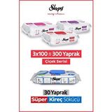 Sleepy Easy Clean Çiçek Serisi ve süper Kireç Sökücü Yüzey Temizlik Havlusu ve mendili(3x100+30)
