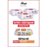 Sleepy Easy Clean Çiçek Serisi&Portakal Yağlı Süper Mutfak Yüzey Temizlik Havlusu&Mendili(3x100+50)