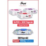 Sleepy Easy Clean Çiçek Serisi&Süper Kireç Sökücü Yüzey Temizlik Havlusu&Mendili(3x100+30)