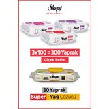 Sleepy Easy Clean Çiçek Serisi&Süper Yağ Çözücü Yüzey Temizlik Havlusu&Mendili(3x100+30)