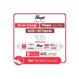 Sleepy Easy Clean Kiraz Çiçeği Mopa Uyumlu Yer Temizlik Havlusu&mendili 3x20 (60 YAPRAK)