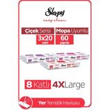 Sleepy Easy Clean Lilyum+Kiraz Ç+Orkide Mopa Uyumlu Yer Temizlik Havlusu 3X20 (60 Yaprak)