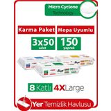 Sleepy Easy Clean Mopa Uyumlu Yer Temizlik Havlusu Karma Paket 3x50 (150 Yaprak)