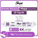 Sleepy Easy Clean Orkide Bahçesi Mopa Uyumlu Yer Temizlik Havlusu 20 Yaprak
