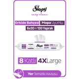 Sleepy Easy Clean Orkide Bahçesi Mopa Uyumlu Yer Temizlik Havlusu&Mendili 6X20 (120 Yaprak)