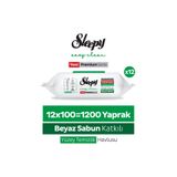Sleepy Easy Clean Premium Beyaz Sabun Katkılı Yüzey Temizlik Havlusu Mendili 12x100 (1200 Yaprak)