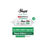 Sleepy Easy Clean Premium Beyaz Sabun Katkılı Yüzey Temizlik Havlusu Mendili 3x100 (300 Yaprak)