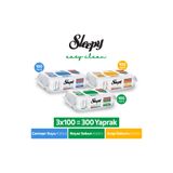 Sleepy Easy Clean Premium Beyaz Sabun+Çamaşır Suyu+Arap Sabunu Yüzey Temizlik Havlusu Mendili 300 Yaprak