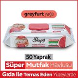 Sleepy Easy Clean Süper Mutfak Havlusu&Mendili Greyfurt Yağlı 50 Yaprak Parfümsüz Doğal Formül