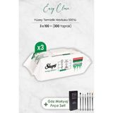 Sleepy Easy Clean Yüzey Temizlik Havlusu 100' lü x 3 Adet ve Göz Makyaj Fırça Seti