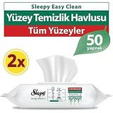 Sleepy Easy Clean Yüzey Temizlik Havlusu, 50'li x 2 Adet