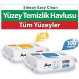 Sleepy Easy Clean Yüzey Temizlik Havlusu Arap Sabunu Katkılı 1 Adet + Çamaşur Suyu Katkılı 1 Adet