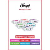 Sleepy Easy Clean Yüzey Temizlik Havlusu & Mendili Doğa-Çiçek Serisi 6X100 Karma Paket - Renksiz