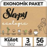 Sleepy Ecologic Ekonomik Paket Külot Bez 3 Numara 56 Adet - 1 Adet Ürün