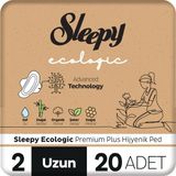 Sleepy Ecologic Premium Plus Uzun Hijyenik Ped 20 Adet Nefes Alabilen Yüzey ile Konfor - 1