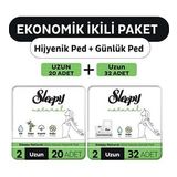 Sleepy Ekonomik Ikili Paket (Natural Ultra Hassas Hijyenik Ped Uzun 20'Li + Günlük Ped Normal 32'Li)