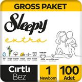 Sleepy Extra Günlük Aktivite Gross Paket Bebek Bezi 1 Numara Newborn 100 Adet - 1 Beden