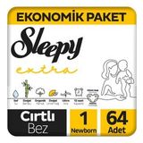 Sleepy Extra No:1 Yenidoğan 64 Adet Bebek Bezi