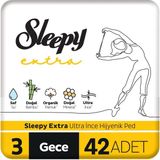 Sleepy Extra Ultra İnce Hijyenik Ped Gece 42 Adet Nefes Alabilen Yüzey ile Rahatlık - 1